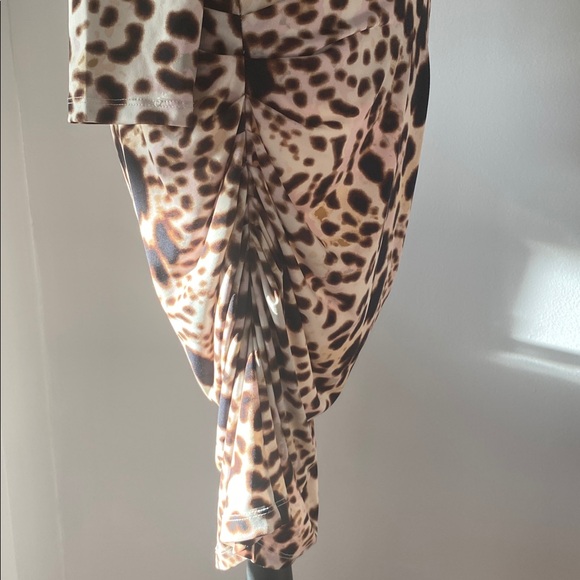 Jennifer Lopez animal print Runched medium dress - Picture 5 of 8